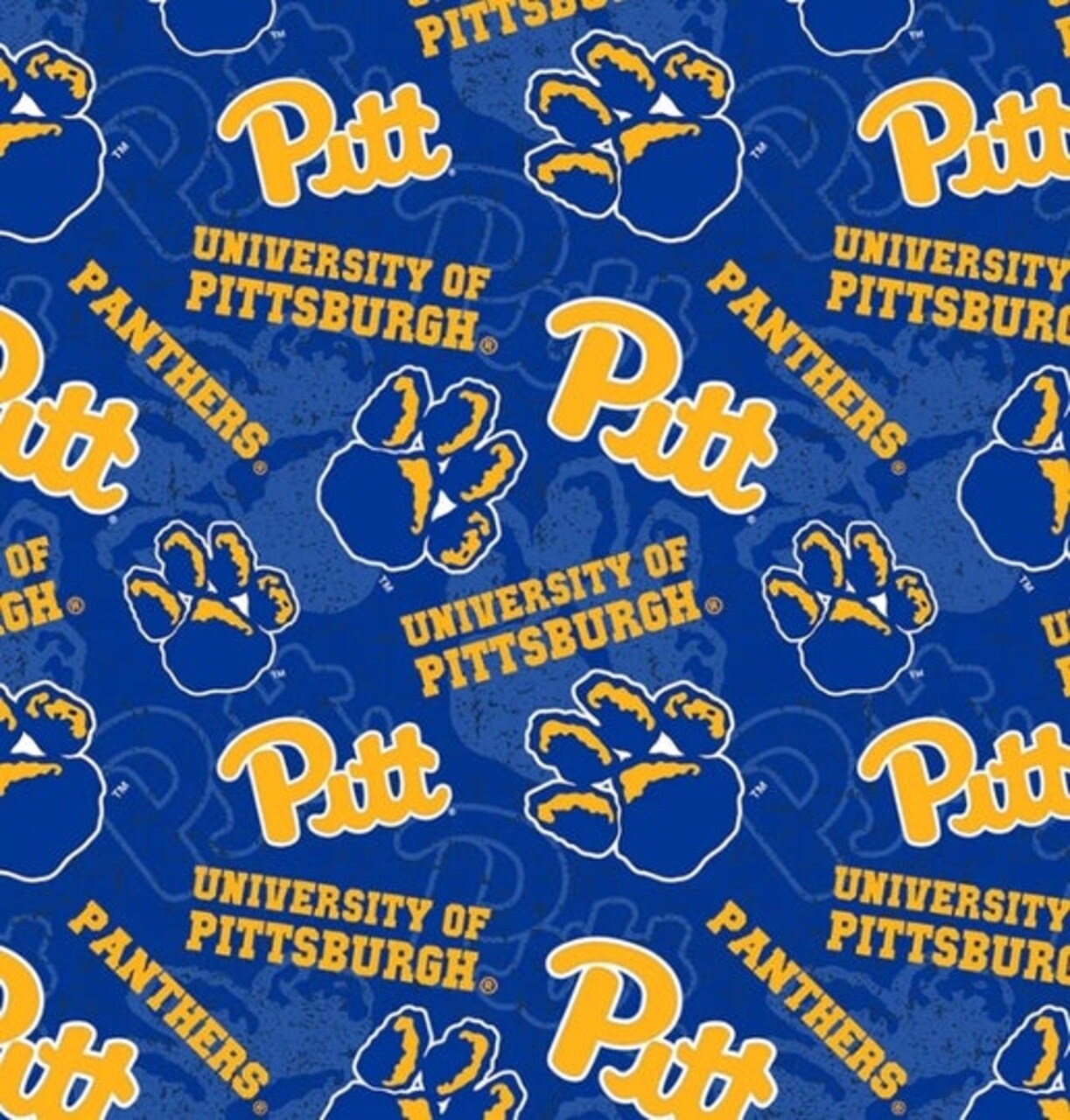 Licensed NCAA University of Pittsburgh Tone on Tone PITT-1178 Cotton Fabric by the Yard